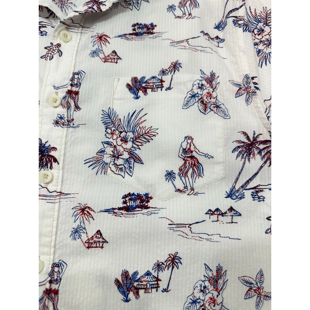 Tommy Bahama White Tropical Hula Girl Palm Tree Button Up Shirt Men’s Size Large - Picture 5 of 11